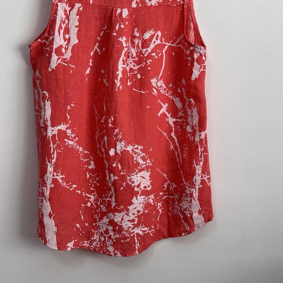 Lands Downunder Italian Linen Sleeveless Tank Size‎ L High Low Coastal Beach NEW - Picture 8 of 9